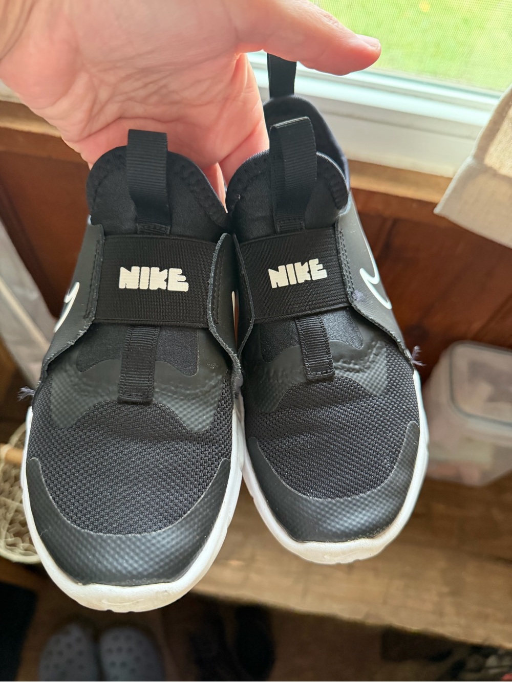 Nike Kids Black and White Slip-On Sneakers